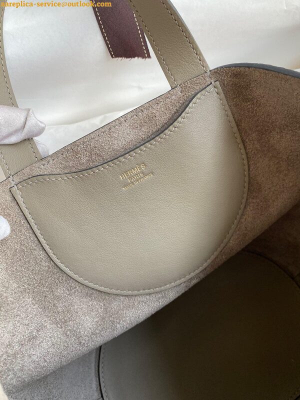 Replica Hermes In The Loop 18 Handmade Bag in Gris Asphalt Clemence Leather 6