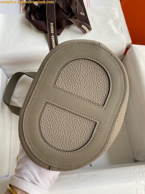 Replica Hermes In The Loop 18 Handmade Bag in Gris Asphalt Clemence Leather 11