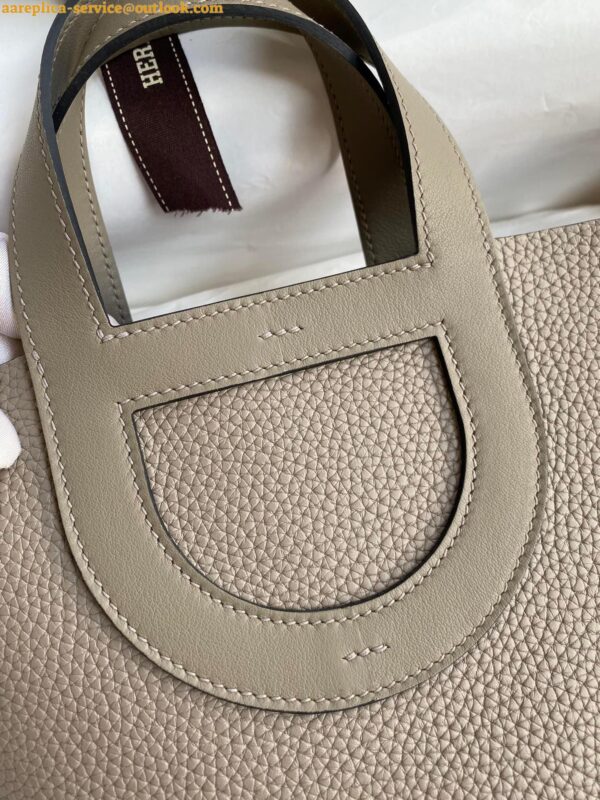 Replica Hermes In The Loop 18 Handmade Bag in Gris Asphalt Clemence Leather 10