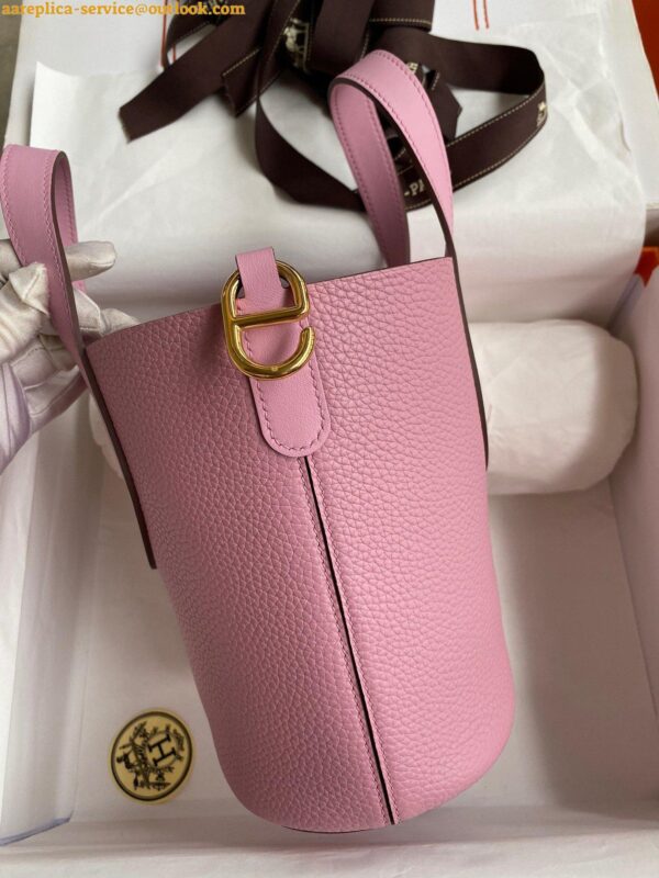 Replica Hermes In The Loop 18 Handmade Bag in Mauve Sylvestre Clemence Leather 3