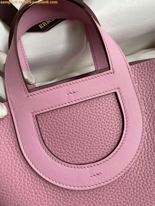 Replica Hermes In The Loop 18 Handmade Bag in Mauve Sylvestre Clemence Leather 3