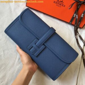 Replica Hermes Jige Elan 29 Clutch Bag In Blue Agate Epsom Leather