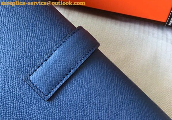 Replica Hermes Jige Elan 29 Clutch Bag In Blue Agate Epsom Leather 4