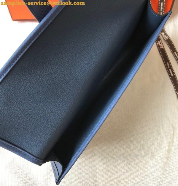 Replica Hermes Jige Elan 29 Clutch Bag In Blue Agate Epsom Leather 5