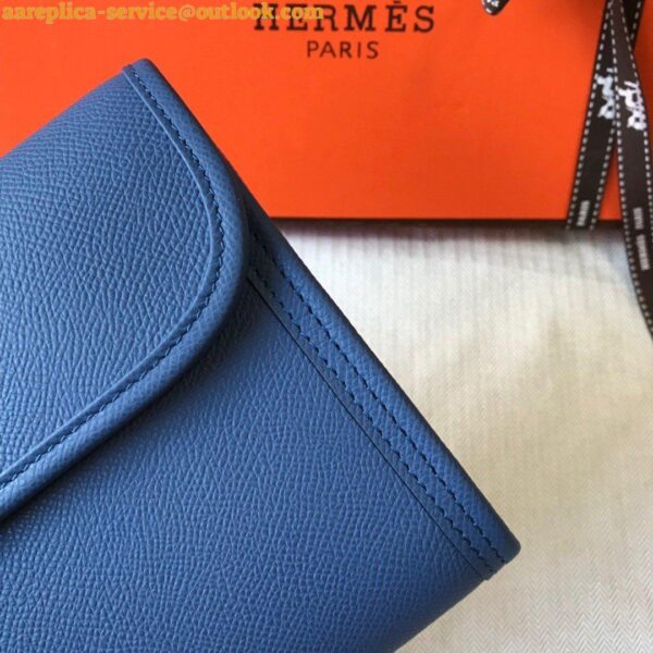 Replica Hermes Jige Elan 29 Clutch Bag In Blue Agate Epsom Leather 6