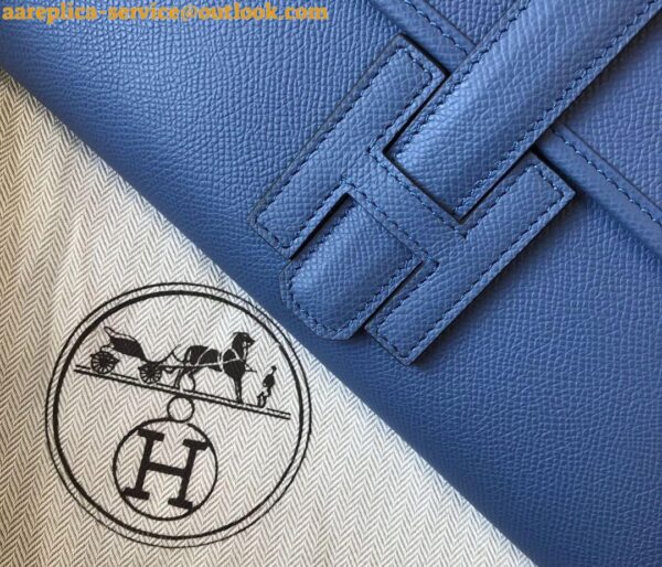 Replica Hermes Jige Elan 29 Clutch Bag In Blue Agate Epsom Leather 9