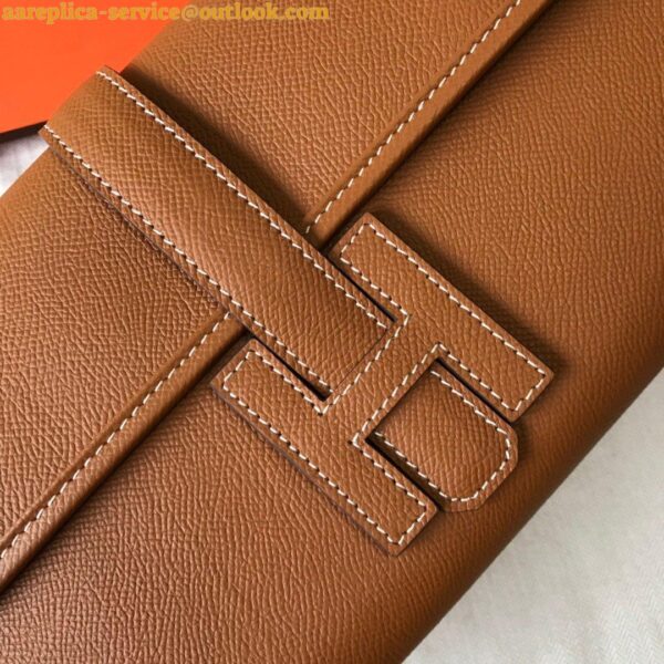 Replica Hermes Jige Elan 29 Clutch Bag In Gold Epsom Leather 4