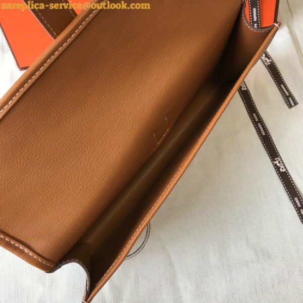 Replica Hermes Jige Elan 29 Clutch Bag In Gold Epsom Leather 7