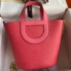 Replica Hermes In The Loop 18 Handmade Bag in Rose Purple Clemence Leatherther 2