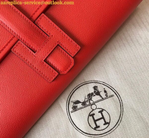 Replica Hermes Jige Elan 29 Clutch Bag In Red Epsom Leather 10