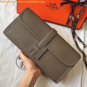 Replica Hermes Jige Elan 29 Clutch Bag In Taupe Epsom Leather