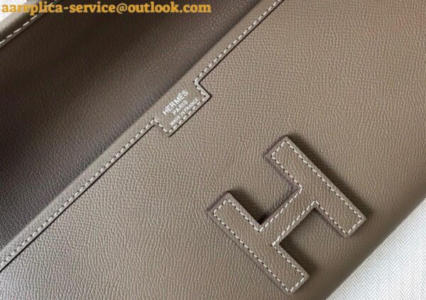 Replica Hermes Jige Elan 29 Clutch Bag In Taupe Epsom Leather 5