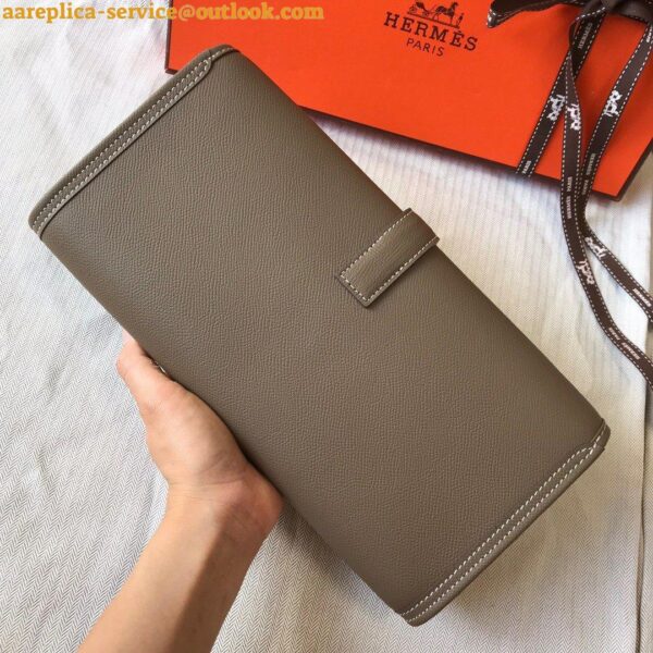 Replica Hermes Jige Elan 29 Clutch Bag In Taupe Epsom Leather 6