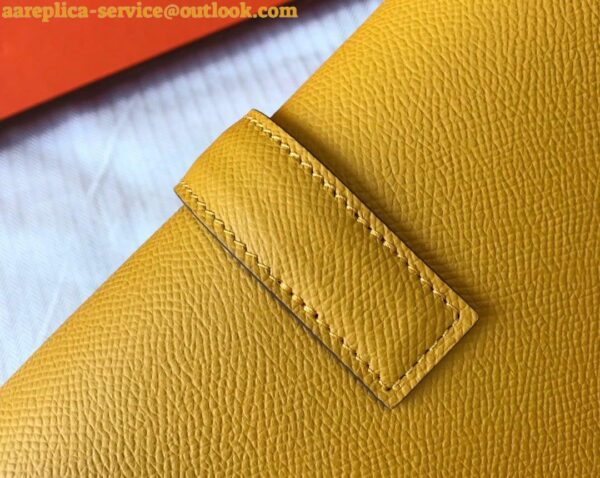 Replica Hermes Jige Elan 29 Clutch Bag In Yellow Epsom Leather 5