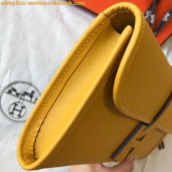 Replica Hermes Jige Elan 29 Clutch Bag In Yellow Epsom Leather 6