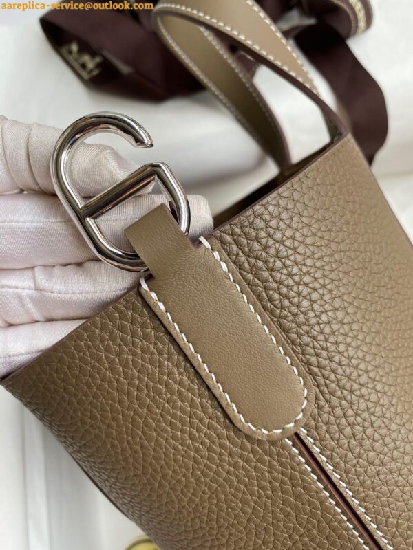 Replica Hermes In The Loop 18 Handmade Bag in Taupe Clemence Leatherther 6