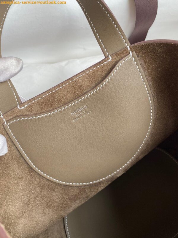 Replica Hermes In The Loop 18 Handmade Bag in Taupe Clemence Leatherther 6