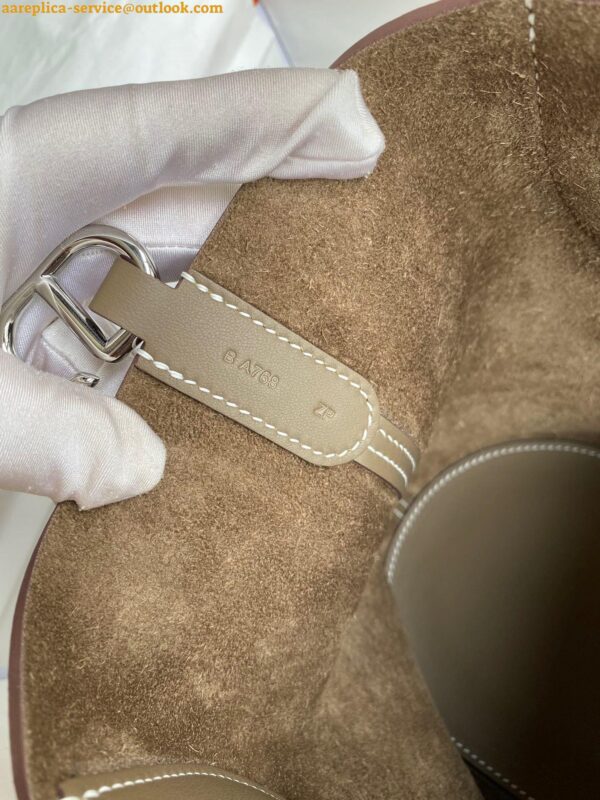 Replica Hermes In The Loop 18 Handmade Bag in Taupe Clemence Leatherther 8