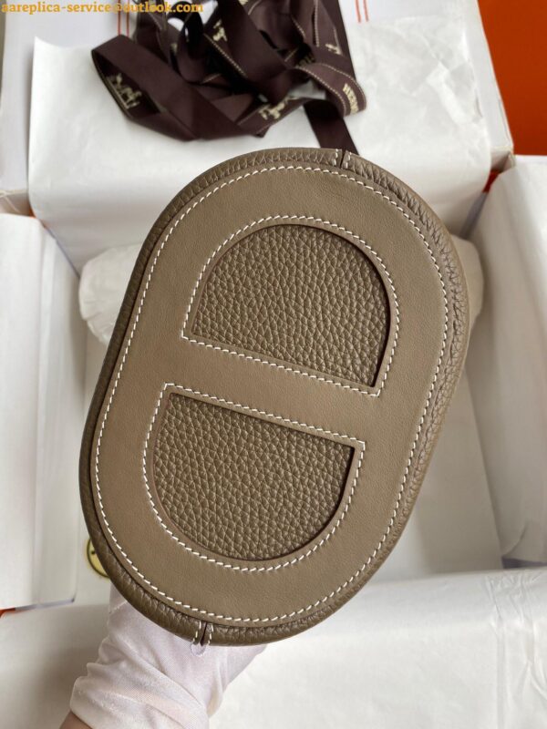 Replica Hermes In The Loop 18 Handmade Bag in Taupe Clemence Leatherther 11