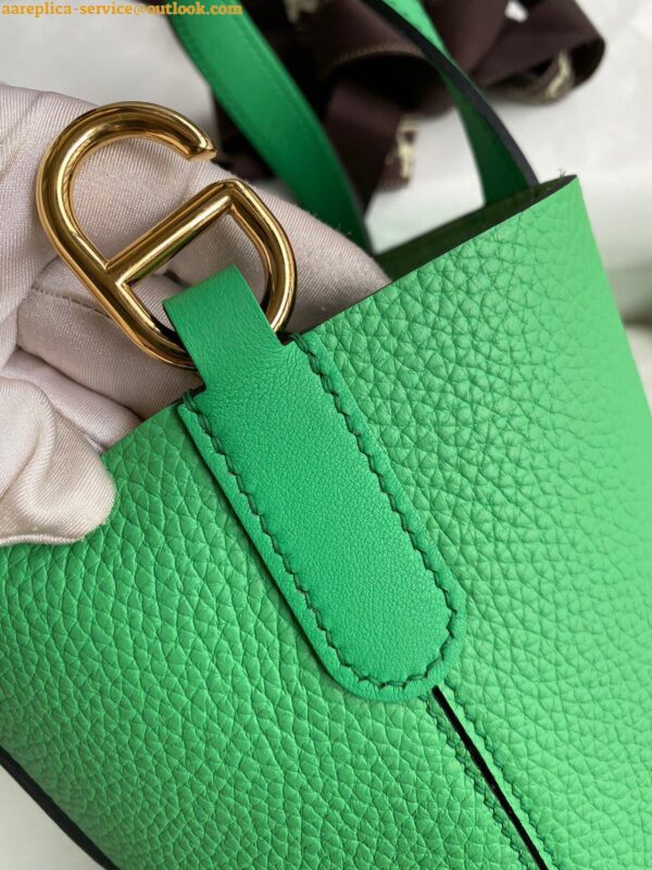 Replica Hermes In The Loop 18 Handmade Bag in Vert Comics Clemence Leather 5