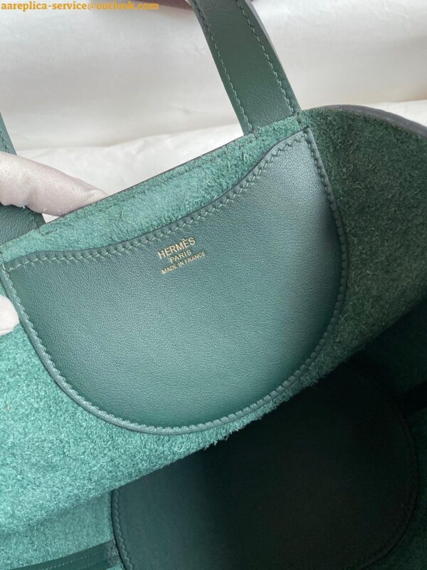 Replica Hermes In The Loop 18 Handmade Bag in Vert Cypres Clemence Leather 11