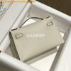 Replica Hermes Mini Kelly Pouchette Swift Leather clutch bag Silver H230253