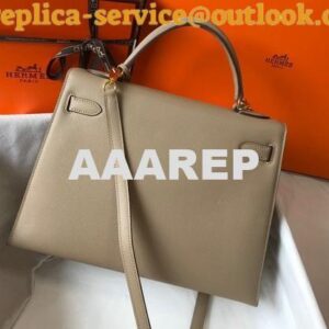 Replica Hermes Sellier Kelly 28cm of Epsom Leather Bag 20331 Gray