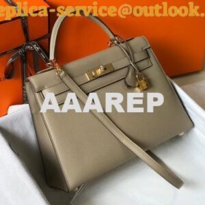 Replica Hermes Sellier Kelly 28cm of Epsom Leather Bag 20331 Gray 2