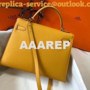 Replica Hermes Sellier Kelly 28cm of Epsom Leather Bag 20334 Yellow