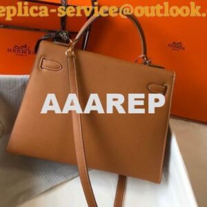 Replica Hermes Sellier Kelly 28cm of Epsom Leather Bag 20335 Tan