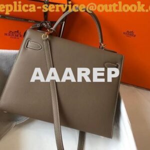 Replica Hermes Sellier Kelly 28cm of Epsom Leather Bag 20337 Dark Gray