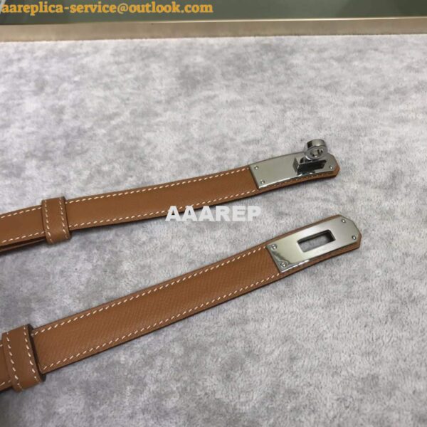 Replica Hermes Women's Kelly Leather Belt 20MM 19019 Brown 4