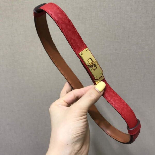 Replica Hermes Women's Kelly Leather Belt 20MM 19019 Red 3