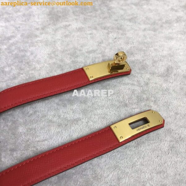 Replica Hermes Women's Kelly Leather Belt 20MM 19019 Red 2