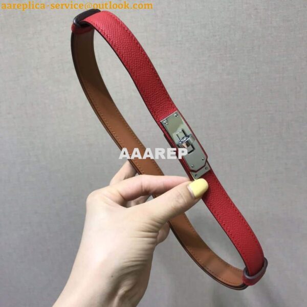 Replica Hermes Women's Kelly Leather Belt 20MM 19019 Red 5