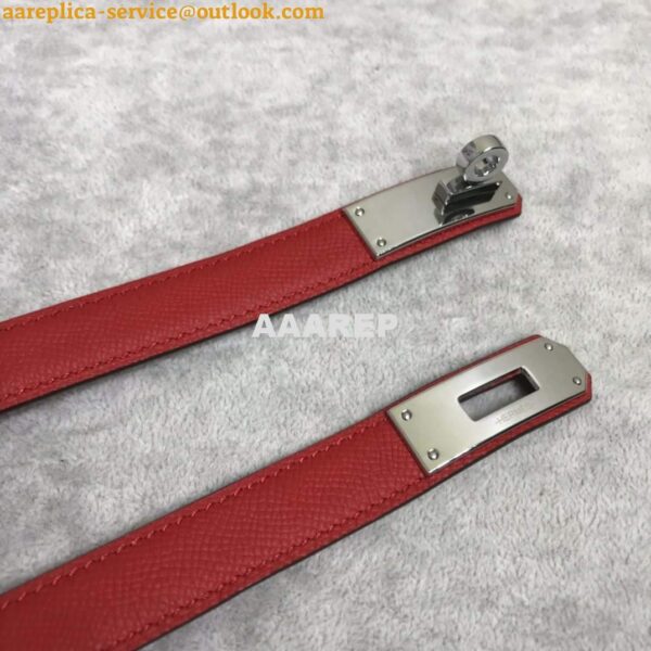 Replica Hermes Women's Kelly Leather Belt 20MM 19019 Red 6