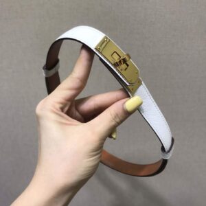 Replica Hermes Women's Kelly Leather Belt 20MM 19019 White