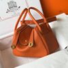 Replica Hermes Lindy 26cm Designer Tote Shoulder Bags Red Gold 2