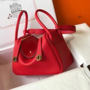 Replica Hermes Lindy 26cm Designer Tote Shoulder Bags Red Gold