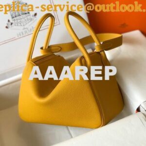 Replica Hermes Lindy 26cm Designer Tote Shoulder Bags Yellow Gold 2