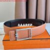 Replica Hermes Tube H Reversible Belt 38MM in Grey Clemence Leather 2