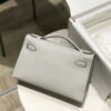 Replica Hermes Kelly Pouchette Swift Leather clutch bag Silver H230258