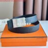 Replica Hermes Tube H Reversible Belt 38MM in Grey Clemence Leather