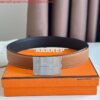 Replica Hermes Typo Reversible Belt 32MM in Blue Epsom Calfskin