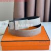 Replica Hermes Typo Reversible Belt 32MM in White Epsom Calfskin 2