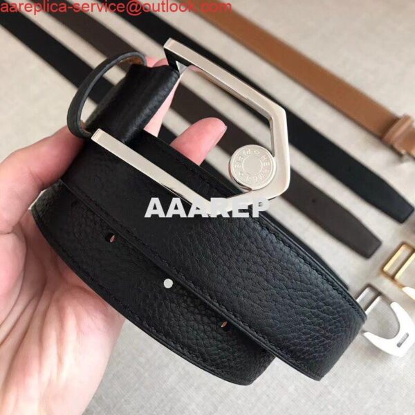 Replica Hermes Black Licol 40 MM Reversible Leather Belt 7