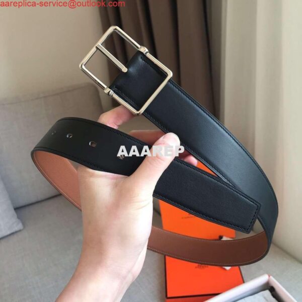 Replica Hermes Brown Saddle 38MM Reversible Belt 4