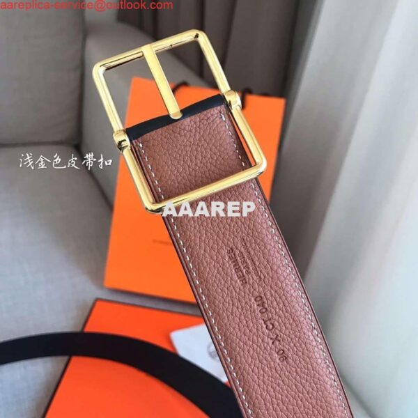 Replica Hermes Brown Saddle 38MM Reversible Belt 8