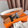 Replica Hermes Constance Reversible Belt 38MM in Clemence Leather with Black Buckle