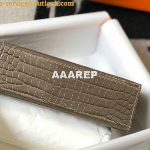 Replica Hermes Mini Kelly Pouchette Crocodile Leather H230237 Oragano 2